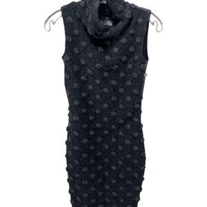 Elegant Black Polka Dot Sleeveless Dress